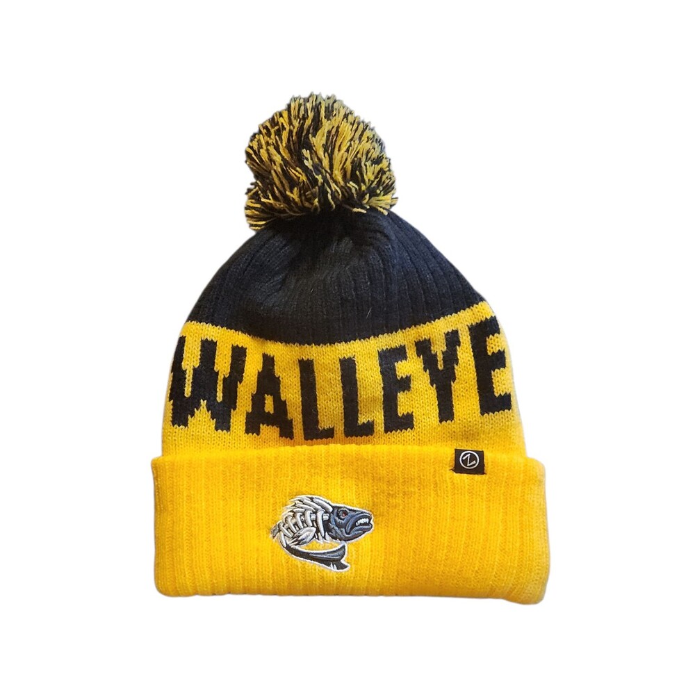 Zephyr Knit Beanie Hat Stone Cold Walleye Toledo Hockey (ECHL) Black & Yellow